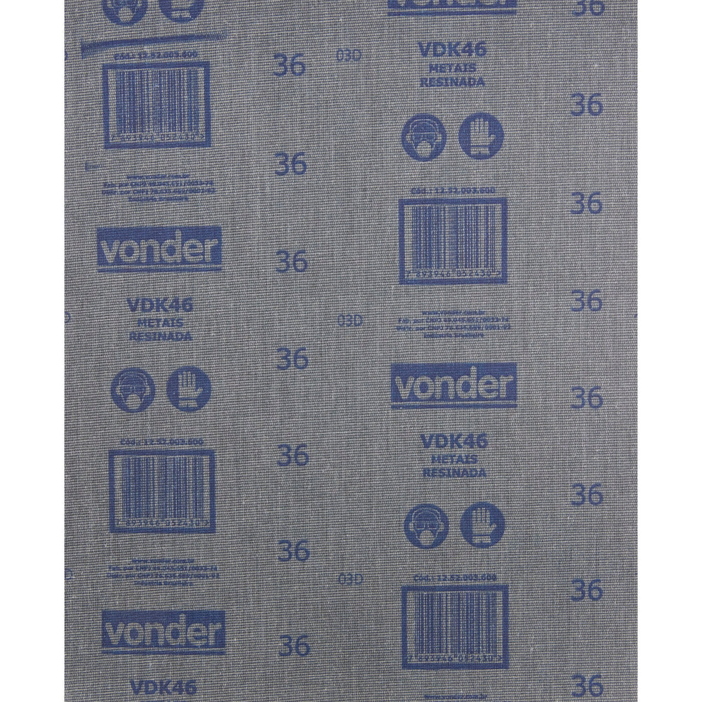 Lixa folha ferro g100 225x275mm vdk-46 com 50 peças Vonder