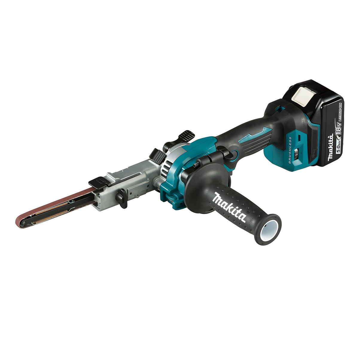 Lixadeira de Cinta 9Mm Sem Fio 18V Com 2 Baterias Carregador Maleta Mak-Pac e Lixa DBS180RTJ Makita