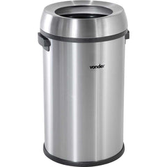Lixeira Redonda 65 Litros Inox Sem Tampa Vonder
