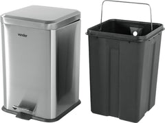 Lixeira Retangular 20L Inox Vonder