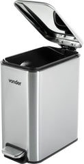 Lixeira Retangular 5 Litros Inox Cinza Vonder