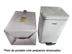 Outlet Lixeira Retangular Pequenos Amassados 12L Branca Vonder