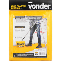 Lona Plástica Cortada Amarela 4 M X 2 M Grossa Vonder