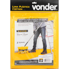 Lona Plástica Cortada Amarela 4 M X 4 M Grossa Vonder