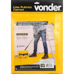 Lona Plástica Cortada Amarela 4 M X 8 M Grossa Vonder