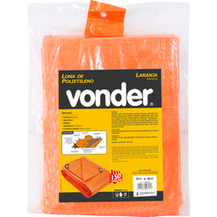 Lona polietileno 3x2m laranja 150 micras média Vonder