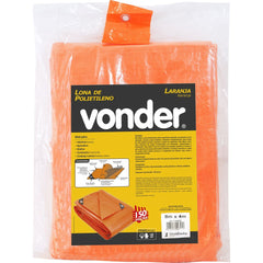 Lona polietileno 8x5m laranja 150 micras média Vonder