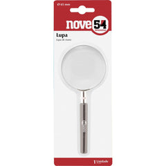 Lupa 4x 65mm cromado cabo plástico - Nove54