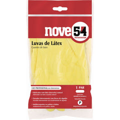 Luva látex g amarela com forro - Nove54