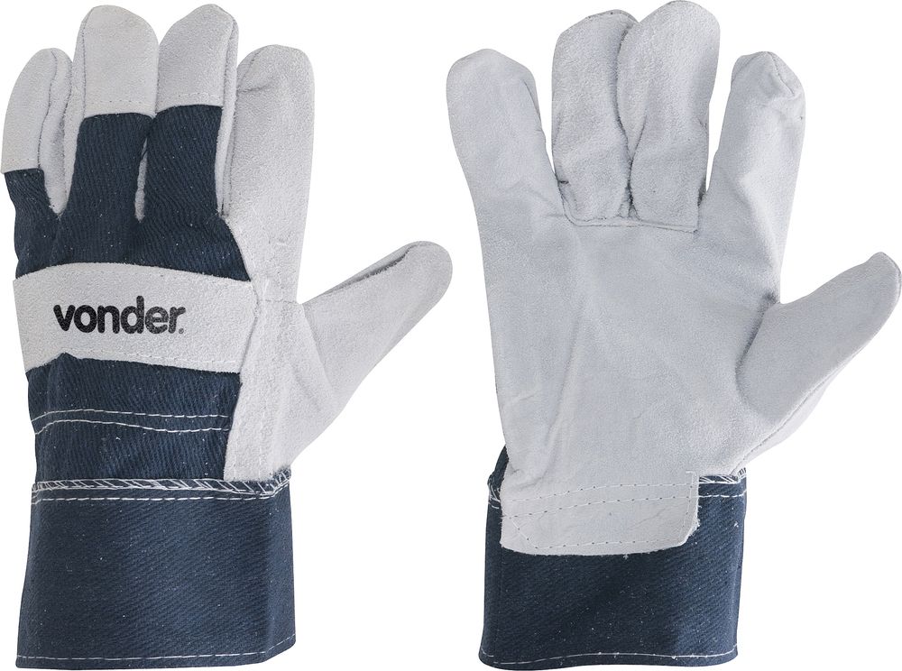 Luva mista 7cm palma raspa dorso jeans ca29890 Vonder