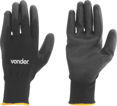 Luva poliéster helanca g preto palma pu ca30909 Vonder