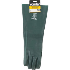 Luva pvc 27cm verde c/ forro lisa tamanho 10 ca33039 Vonder