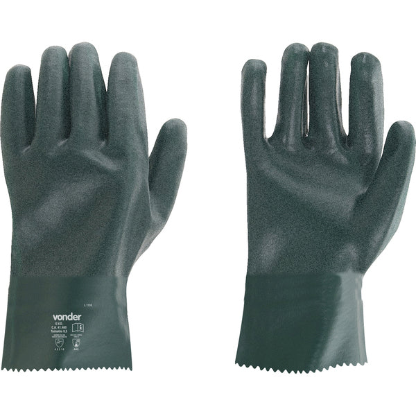 Luva Pvc Palma Áspera Forro 26cm Pav0026 05 Pares Vonder