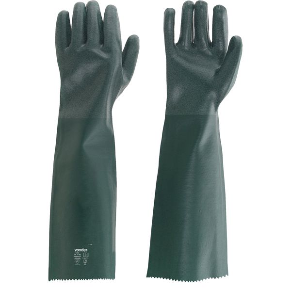 Luva Pvc Palma Áspera Forro 56cm Pav0056 05 Pares Vonder