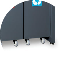 Módulo Fixo Lixeiras Classificação Vidro Papel Plástico Tampo MDF Revestido Inox C45PRO RD/X Beta