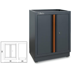 Móvel Modular Fixo 2 Portas com Fechadura Prateleira Interna Ajustável Pés Reguláveis C45PRO MA Beta
