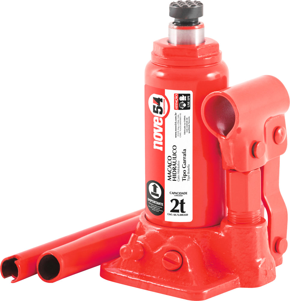 Macaco hidráulico garrafa 2 toneladas 1 estágio - Nove54