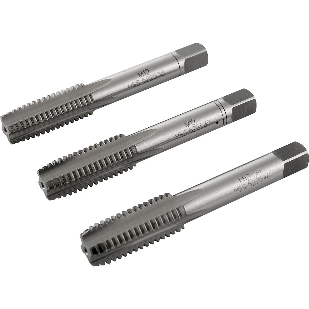 Macho Manual de Aço Rápido 12 mm x 1,75 mm Ma Jogo com 3 peças Vonder Plus