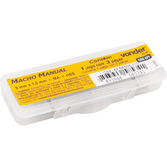 Macho Manual de Aço Rápido 6 mm x 1,00 mm Ma Jogo com 3 peças Vonder Plus