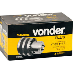 Mandril industrial 5,0-20,0mm cone b-22 chave vdc4 Vonder