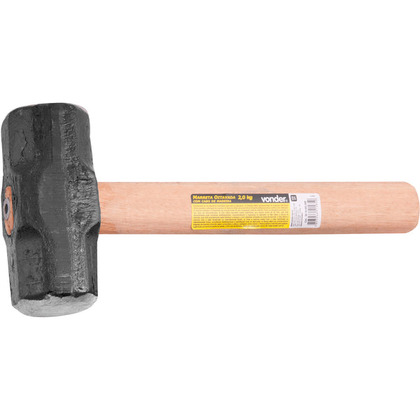 Marreta oitavada 2,0kg aço forjado cabo madeira - Vonder