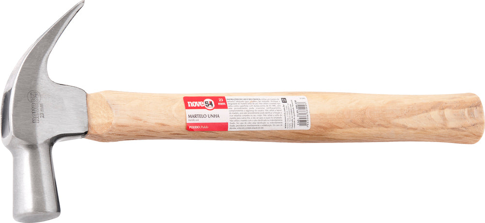 Martelo unha 23mm aço forjado cabo madeira - Nove54