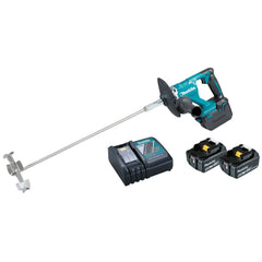 Misturador de Tinta e Massa Sem Fio 18V Com 2 Baterias Carregador Acessórios DUT130RTE Makita