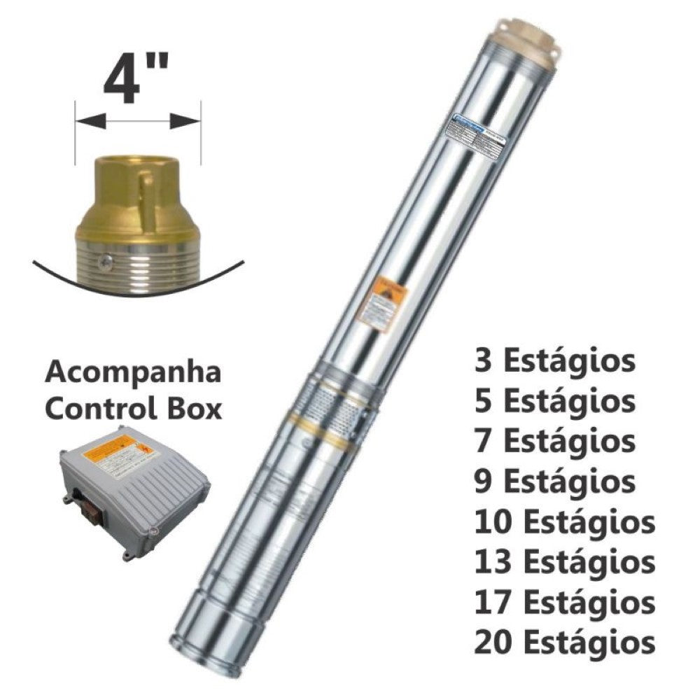 Motobomba Submersa tipo Caneta 1/2cv 60Hz Monofásico 110V ESUB-4/5 Eletroplas