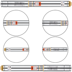 Motobomba Submersível Centrífuga para Água Dongyin 3'' 3SDIM2/13 1,5M 0,75 HP Monofásica 220V
