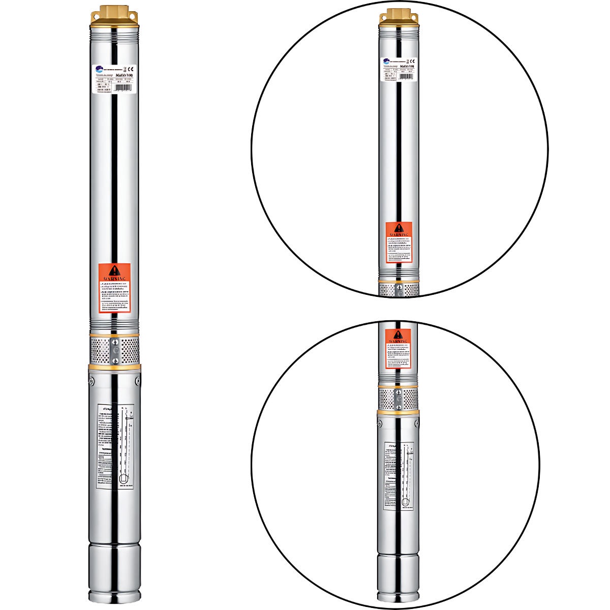 Motobomba Submersível Centrífuga para Água Dongyin 3'' 3SDM 2/25 1,5M 1,5 HP Monofásica 220V