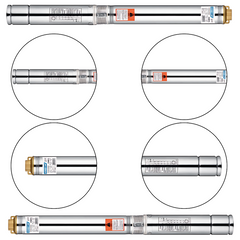 Motobomba Submersa Centrífuga para Água 4" Dongyin 4SD3/7 0,75 HP Trifásica 380V