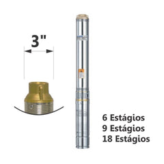 Motobomba Submersa tipo Caneta sem Caixa de Controle 1cv 60Hz Monofásico 220V ESUB-3/18S Eletroplas