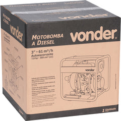 Motobomba à diesel 3" 7hp 4 tempos manual água limpa Vonder