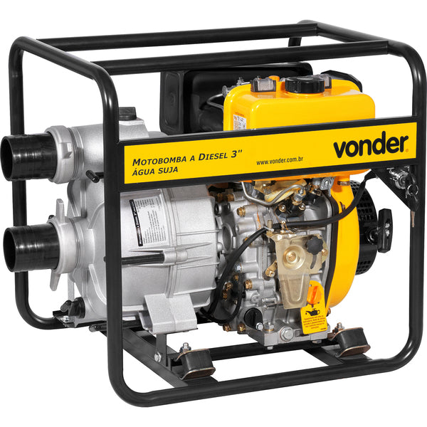 Motobomba à diesel 3" 7hp 4 tempos manual água suja Vonder