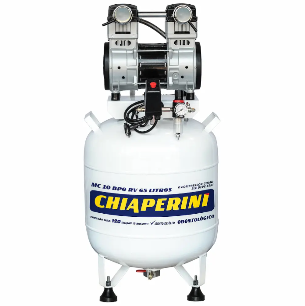 Motocompressor Odontológico s/Óleo 65L MC10 220V Chiaperini