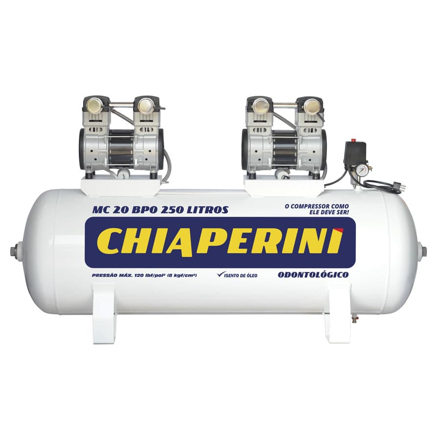 Motocompressor Odontológico sem Óleo MC20 250L Chiaperini