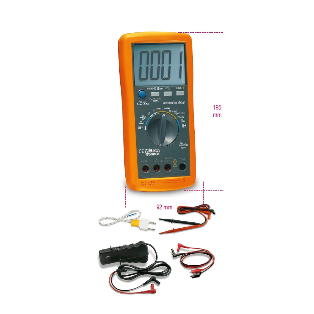 Multímetro Digital Automotivo com Visor LCD Retroiluminado para Motores 2 e 4 Cilindros 1760DGT Beta