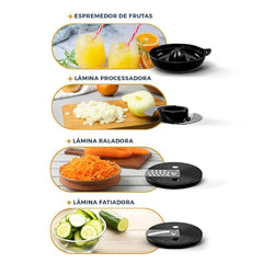 Multiprocessador BMP2000 1300W Britânia Inox 5 em 1 Rala Processa Fatia Espreme e Liquidifica 127V