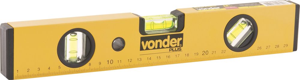 Nível alumínio 12" 3 bolhas base magnética - Vonder Plus