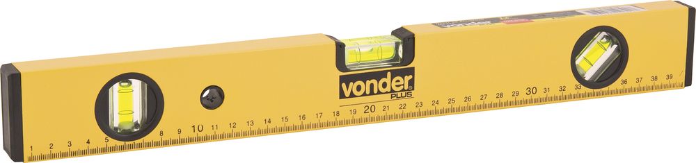 Nível alumínio 16" 3 bolhas base magnética - Vonder Plus