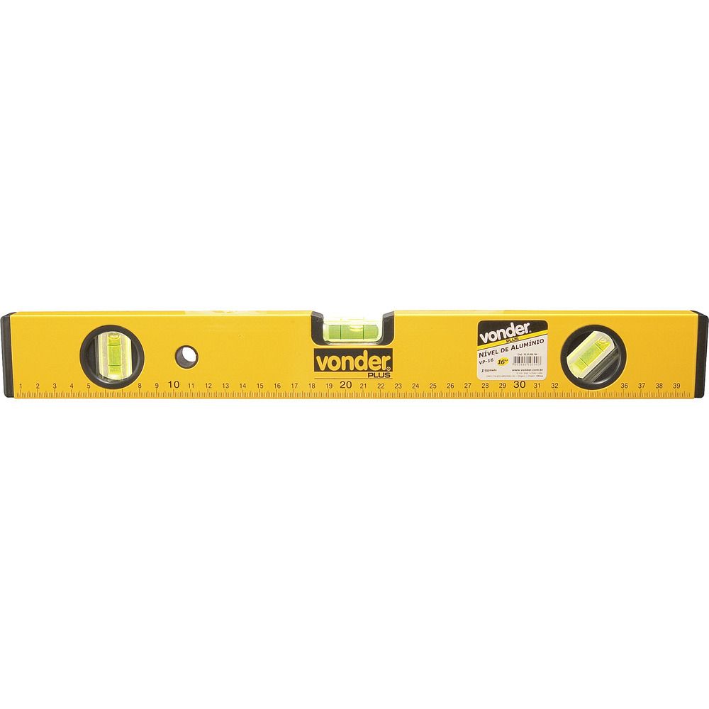 Nível alumínio 40" 3 bolhas - Vonder Plus