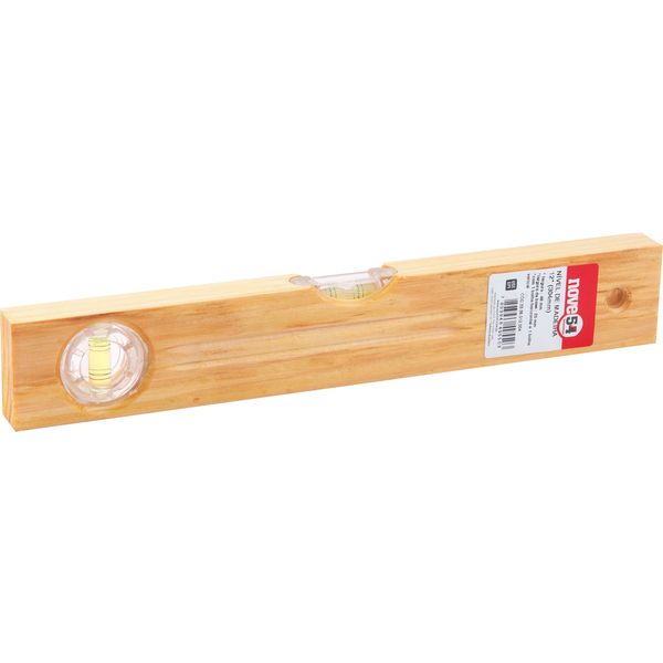 Nível madeira 12" 2 bolhas - Nove54