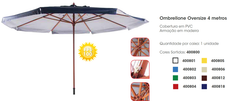 Ombrellone Oversize Madeira PVC 4,00m Azul escuro Bel Lazer