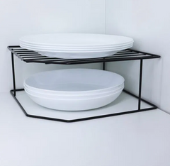 Organizador Pratos Horizontal 2 Níveis Preto Bel