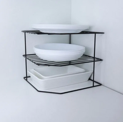 Organizador Pratos Horizontal 3 Níveis Preto Bel
