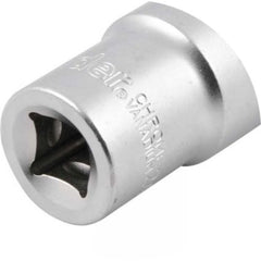 Soquete Estriado Encaixe 1/2" 24mm Longo Aço Cromo Vanádio Vonder 76mm Cromado Fosco Profissional