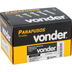 Parafuso Madeira 4,0 x 16 mm Chipboard Cabeça Flangeada Phillips 500 Peças Vonder