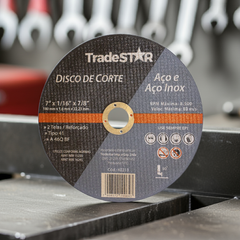 Disco de Corte 180 x 1,6 mm Furo 22,23 mm Aço e Inox Tradestar