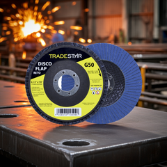 Disco Flap 115 mm G50 Fibra Reto Azul Aço e Inox Tradestar