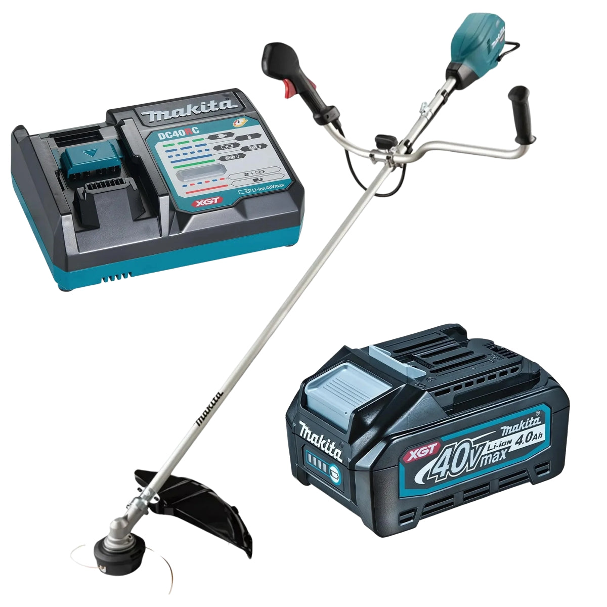 Roçadeira a Bateria 40V Max XGT UR006GZ02 com Bateria 1BL4050F e Carregador 1DC40RA Bivolt Makita